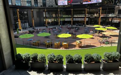 View of McGregor Square at the Colorado Rockies Lot amenity space