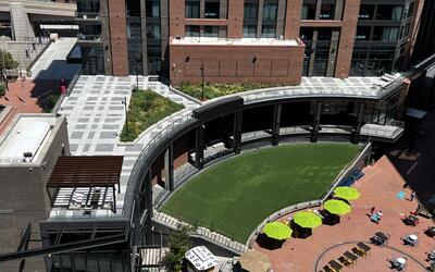 McGregor Square at the Colorado Rockies Lot amenity and green roof space